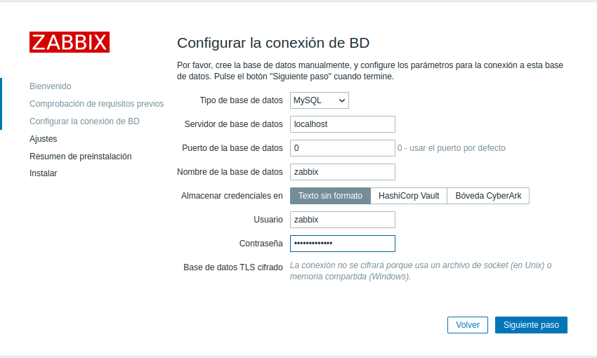 Configurar la conexión de BD: MySQL, localhost
